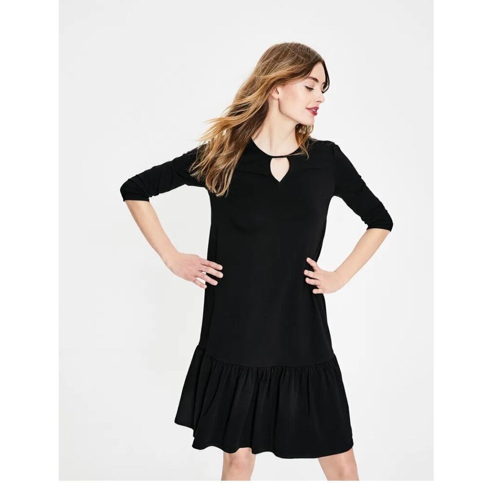 Boden Selena Jersey Dress Size 8L Black
